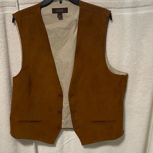 Tasso Elba Brown Suede Vest PP17